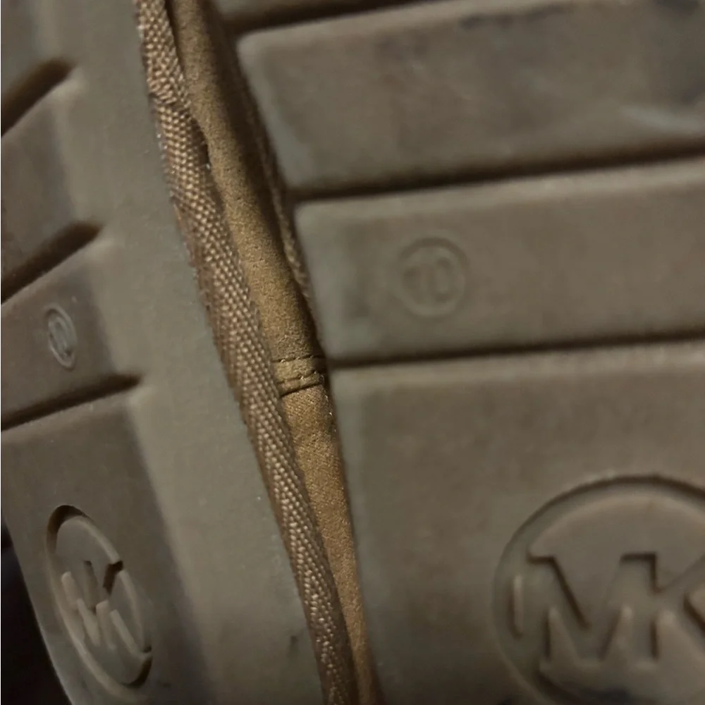 Michael Kors Camel Suede Boots with Shearling Trim